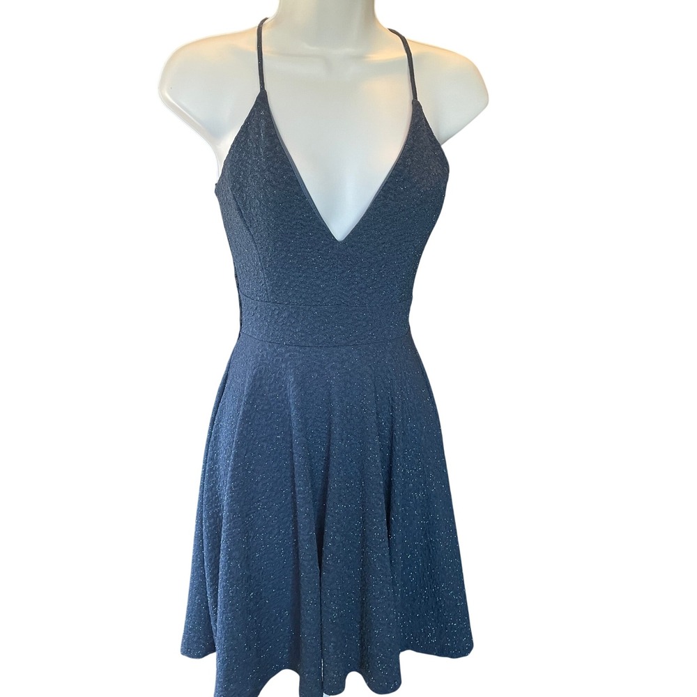 Womens Y2K Fairy Homecoming Babydoll Mini Dress Sparkle Lace Back Size‎ M Event